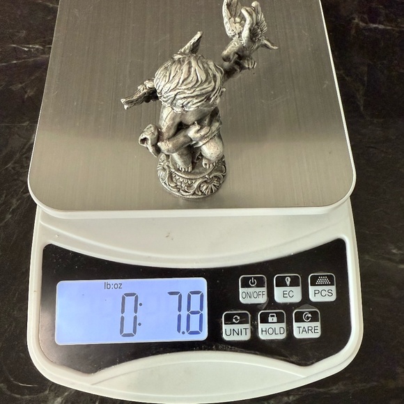 SUN Small Pewter Cherub Angel with Dove Figurine - Picture 13 of 13